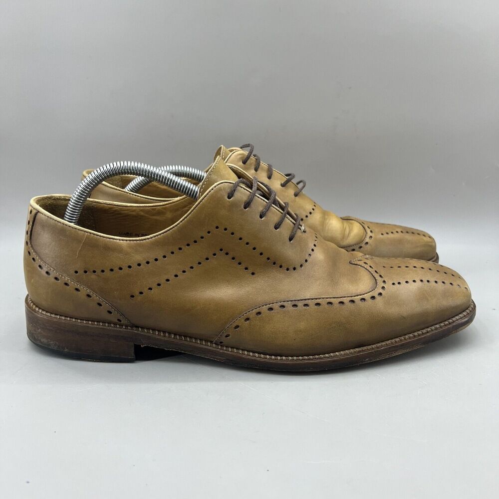 Mezlan Alexander Oxford‎ Shoes Men Size 11 M Tan Brown Wingtip Lace Up Low Dress